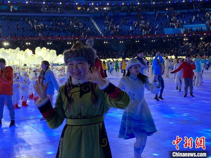 图为安蕊在2022北京冬奥会开幕式上留影。　安蕊供图